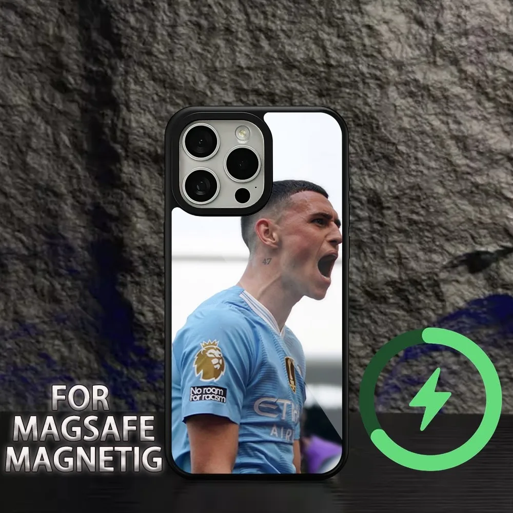 Football star Phil F-Foden Phone Case For iPhone 11 12 13 14 15 Plus Pro Max Charging Magsafe Magnetic Wireless Cover