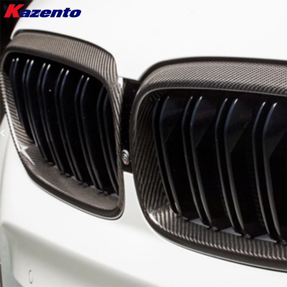 KZ Style Carbon Front Center Grille Cover for BMW 5 Series G30 2018-24 Sedan Body Parts