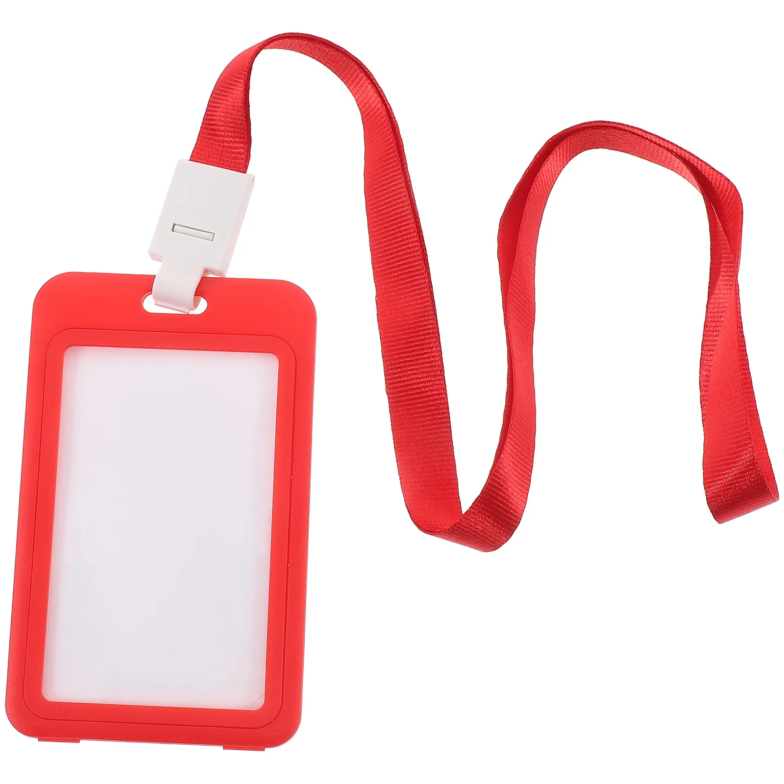 

1 set Id Badge Holder Plastic Transparent Window Secure Name Tag Sleeve For Work School Office Business Travel Card