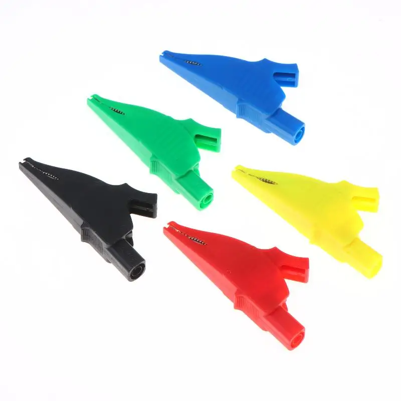 Heavy Duty Alligator Clips Insulated Test Crocodile Clamps With 4mm Banana Jack Full Insulated Clips For Electrical Testing Wor