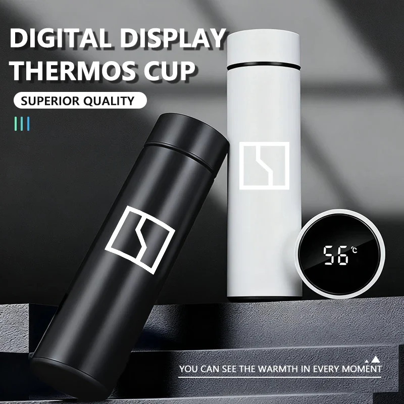 Car Stainless Thermos Bottle Temperature Display Thermos Cup For Zeekr 001 009 007 MIX X 7X Krypton 003 7X 2024 2025 X EV 2023