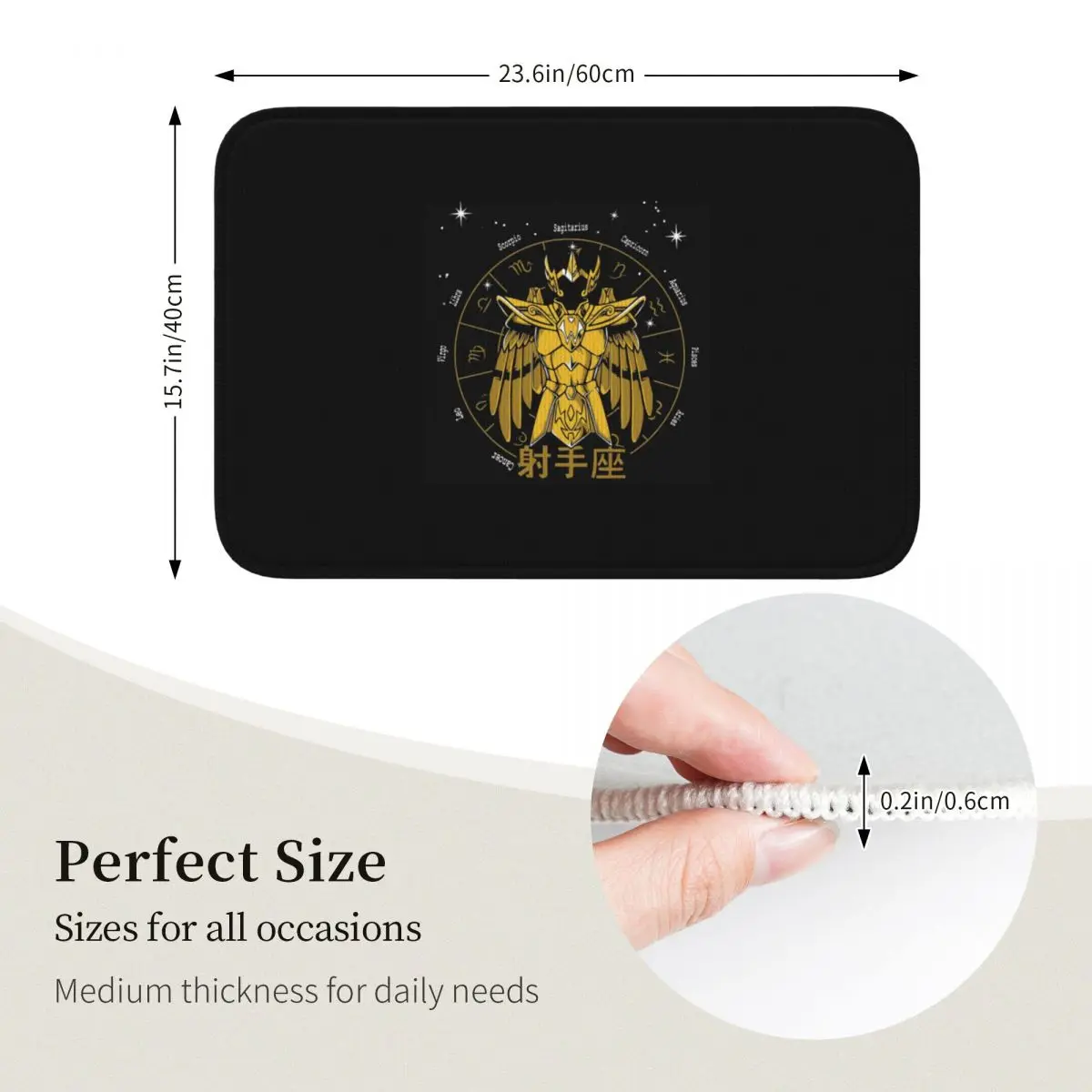 Knights Of The Zodiac Sagittarius Cloth Milo Gold Saint SeiyaHome Floor Mat Anti-slip Carpet Rug for Bathroom Footpad Mats