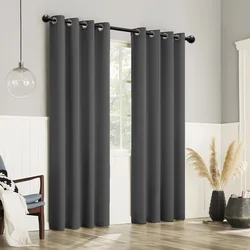 1PC, Thermal Insulated Grommet Top Curtains For Bedroom and Living Room, Noise Reducing and Light Blocking Home Decor
