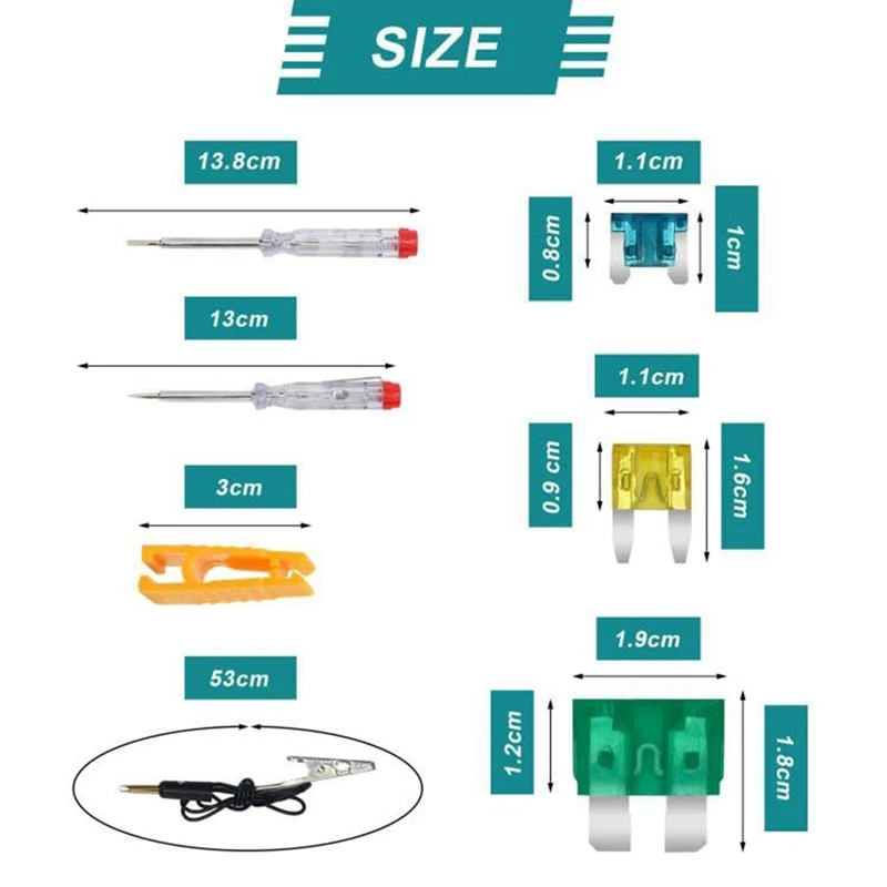 Kit surtido de fusibles automotrices, Kit surtido de fusibles automotrices, tipo cuchilla, 306 piezas