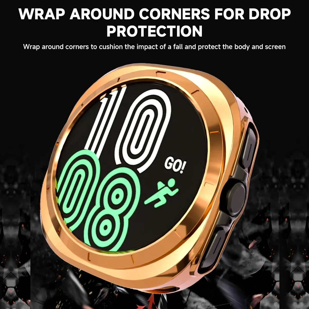 Soft TPU Bumper Protective Shell, Capa para Samsung Galaxy Watch 7 Ultra Smartwatch Cover, Acessórios Shell, 47mm