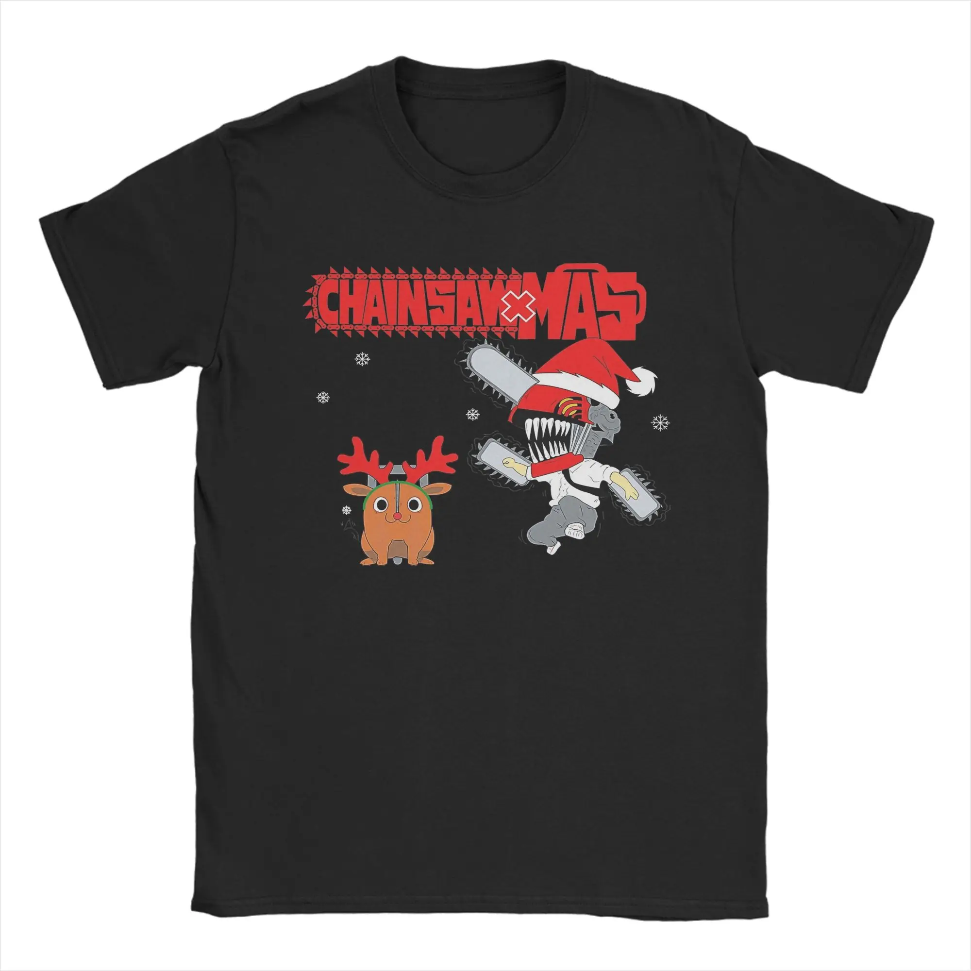 

Men T-Shirts Chainsaw Man Chainsaw Xmas Novelty 100% Cotton Tee Shirt Short Sleeve T Shirts Crewneck Tops Gift Idea