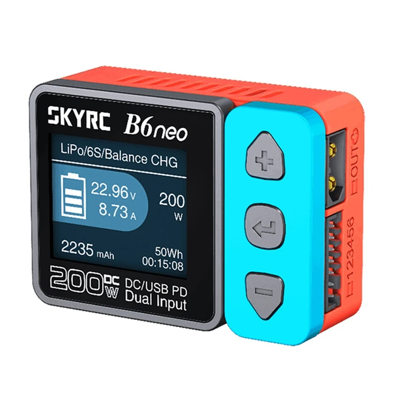 

Skyrc B6 Neo Smart Charger DC 200W PD 80W Lipo Battery Balance Charger SK-100198 Compact 6S Charger Discharger