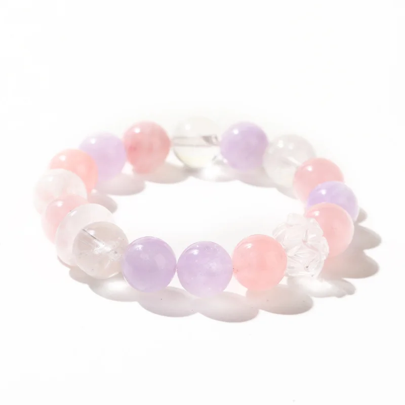 

Shinzue Jewelry Natural Three-Color Amethyst White Rose Quartz Fashion Bracelet