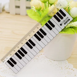 1 pz 15cm nero bianco note musicali pianoforte righelli dritti trasparenti disegno righello di misurazione Papeleria De Estudiante