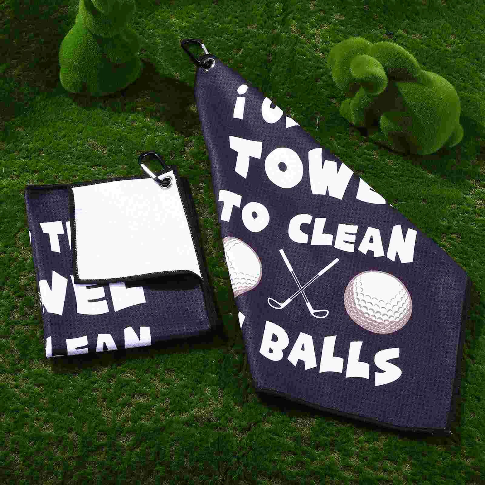 2 Pcs Sports Towel Golf Miss Black Outdoor Accessories Fiber Bag Microfiber Balls Towels