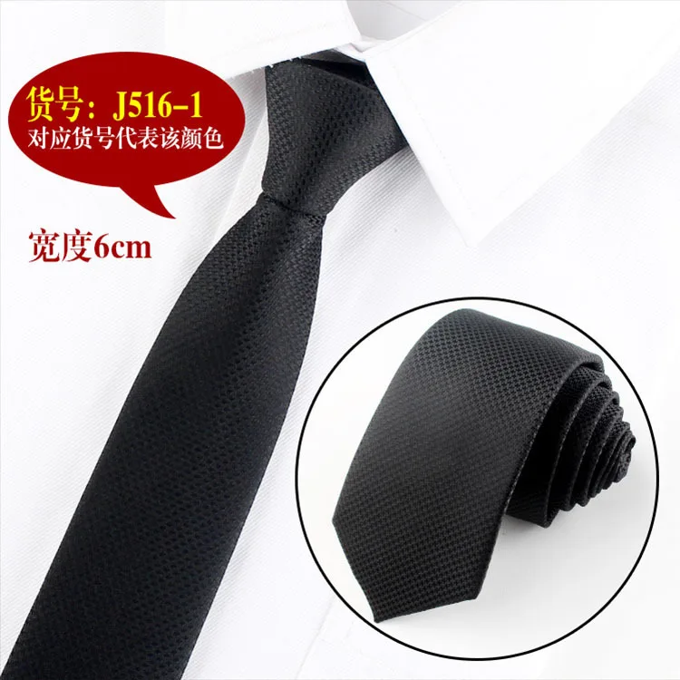 Fashion Classic Korean Version Necktie 6cm Polyester Narrow Tie for Men Wedding Business Casual Party Accessories Wholesale