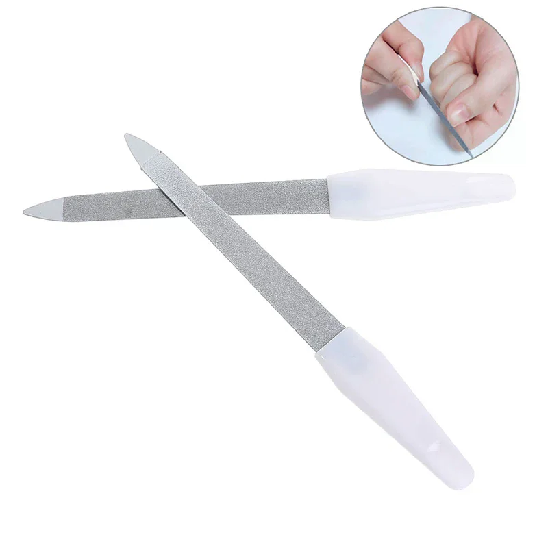 sided stainless steel metal nail art file buffer manicure pedicure tool Dual