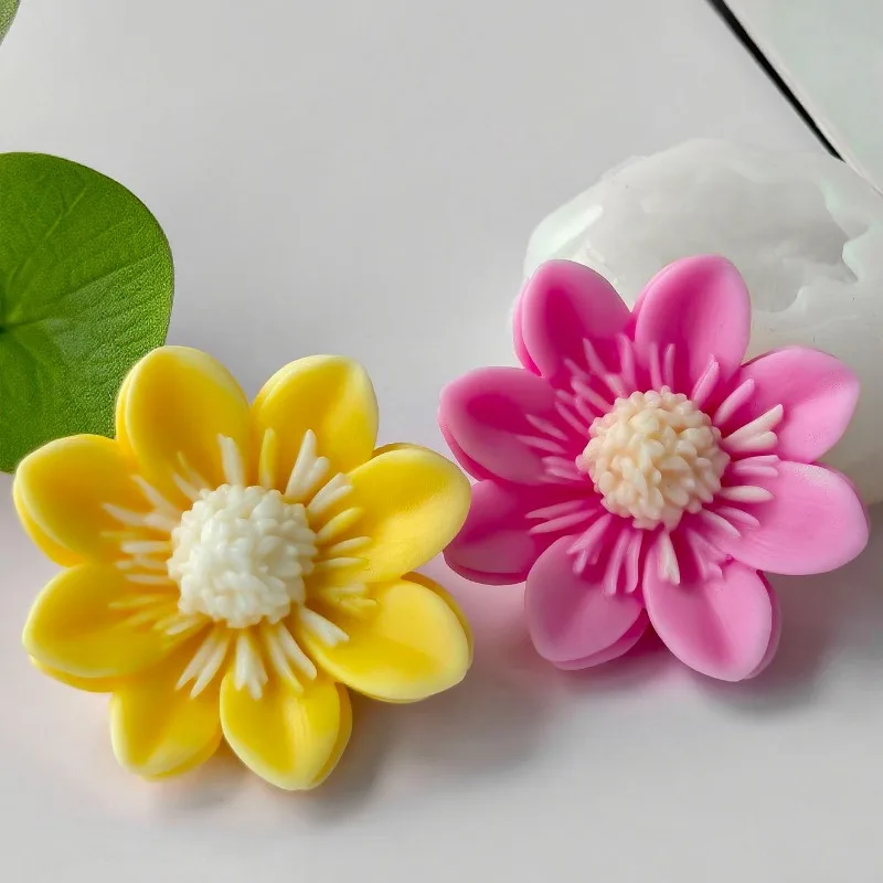 Neue 3D Lotus Silikon Kerze Form DIY Handgemachte Blume Seife Gips Handwerk Schokolade Kuchen Backform Valentinstag Geschenk