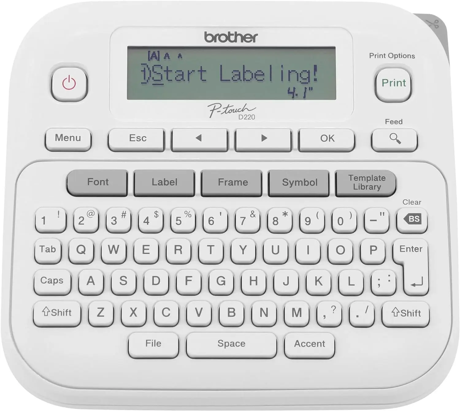 

Brother PT-D220 P-Touch Label Maker QWERTY Keyboard 25 Pre-Set Label Templates Thermal Label Memory machine for Home & Office