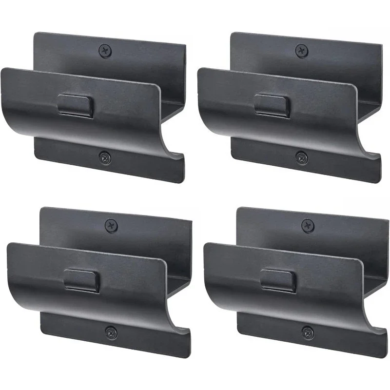 

Ladder Hanger set of 4 For Garage Wall - Black Heavy Duty Utility Hook For Wall Mount Ladder Storage. Versatile Tool Holder To M