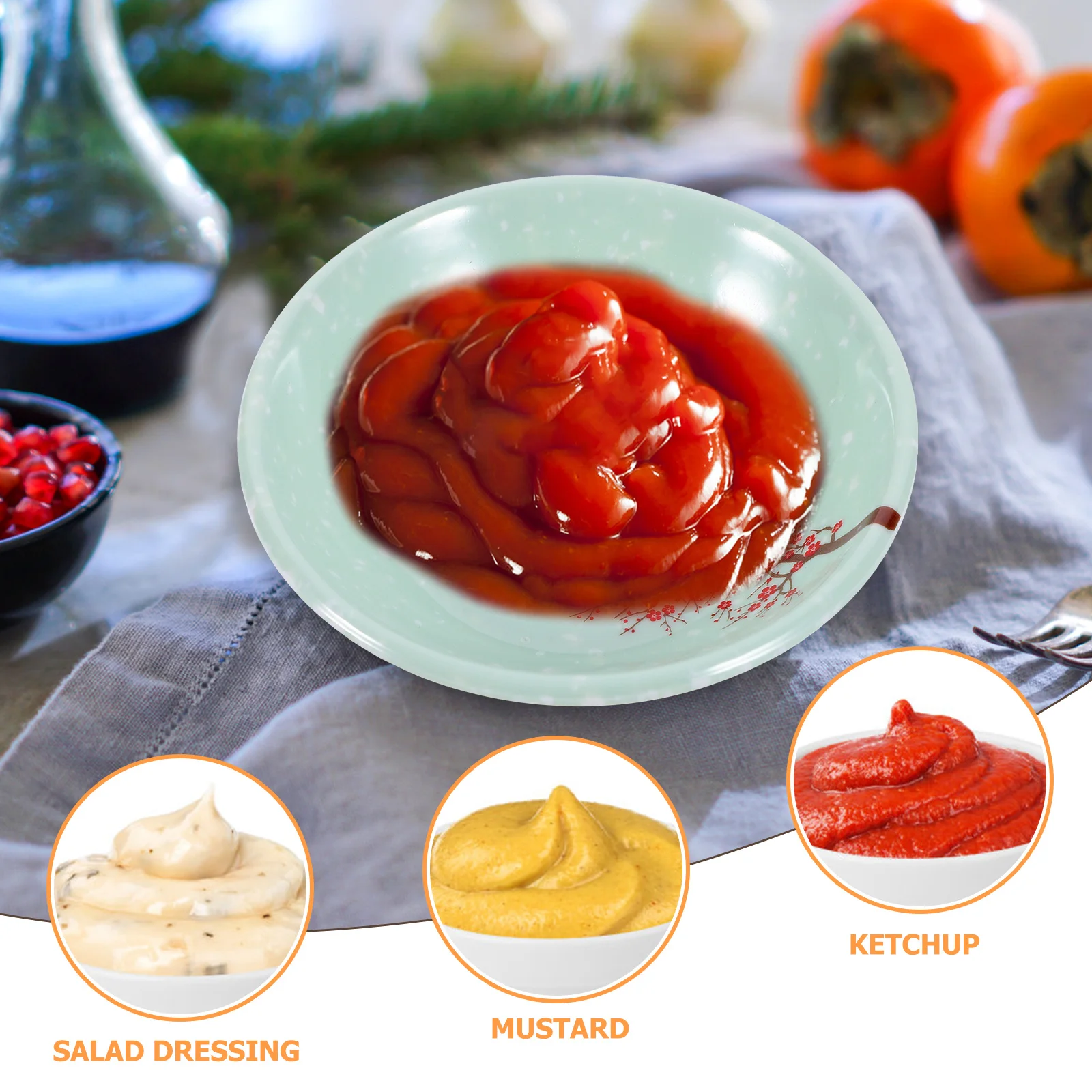 

6Pcs Sauce Plates Condiment Container Melamine Material Safe for Sauces Nuts Fruits Ideal Outdoor Indoor Use