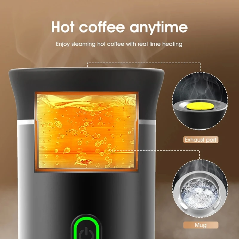 3 in 1 Mini Wireless Electric Portable Espresso Coffee Machine for Car & Home Camping Travel Capsule Coffee Maker Black-AD23
