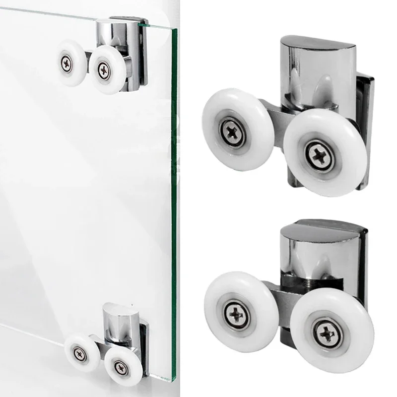23mm Diameter Shower Door Rollers for Smooth Operation Metal and Nylon Construction Includes Upper and Lower Wheels