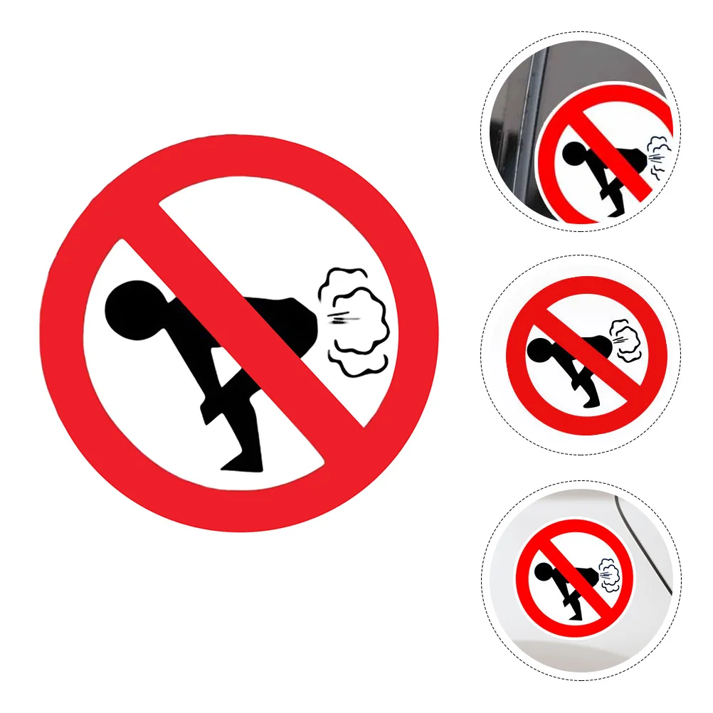 5Pcs No Farting Car Decal Warning Sticker Funny Car Window Body Adhesive Durable Waterproof Warning Sticker Door Stickers