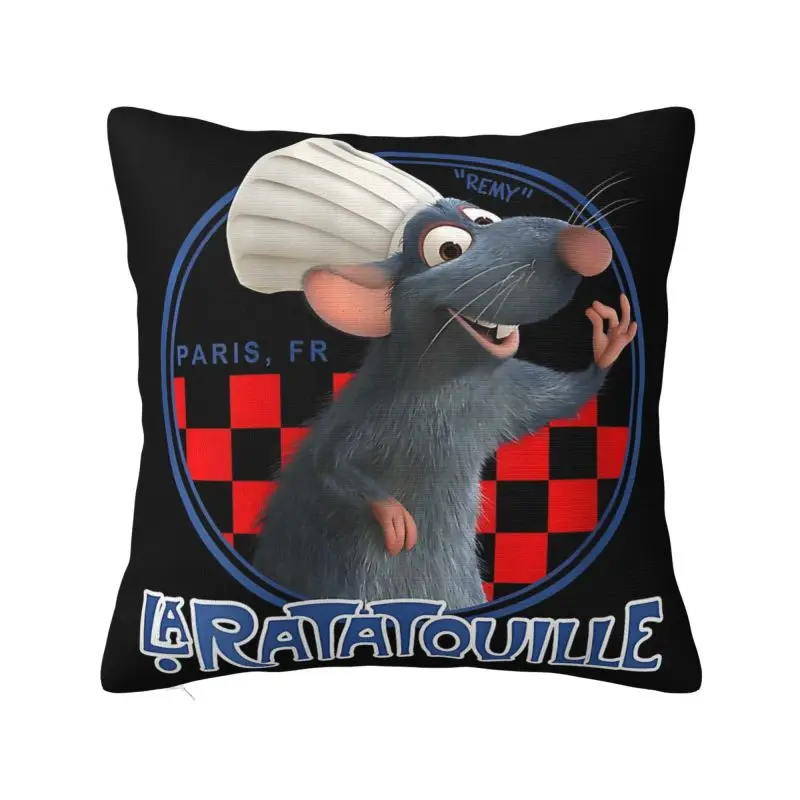 

Custom Ratatouille Remy Animes Cartoons Cushion Cover Sofa Home Decorative Classical Square Throw Pillow Cover