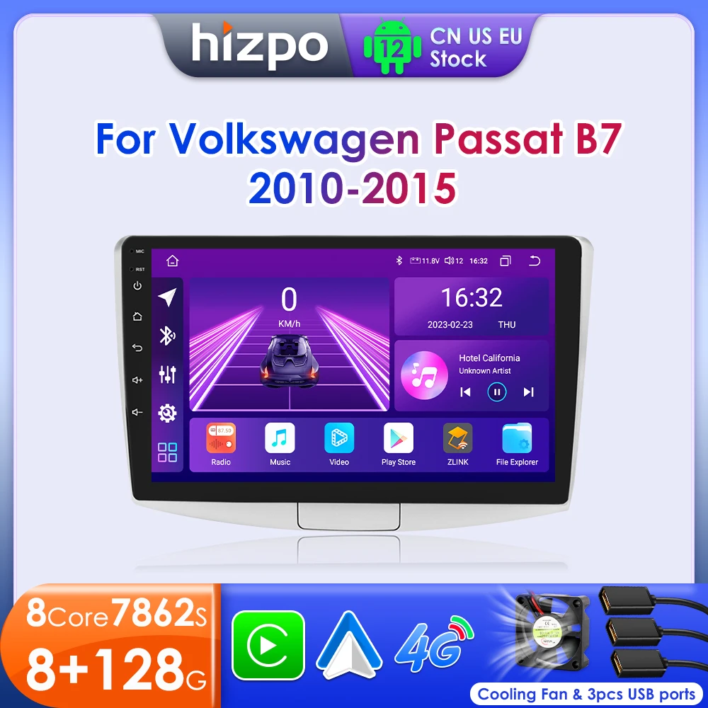 

Hizpo Android Auto Radio For Volkswagen VW Passat B7 CC 2010-2015 Multimedia Player 2din AutoRadio GPS Stereo Carplay AI Voice