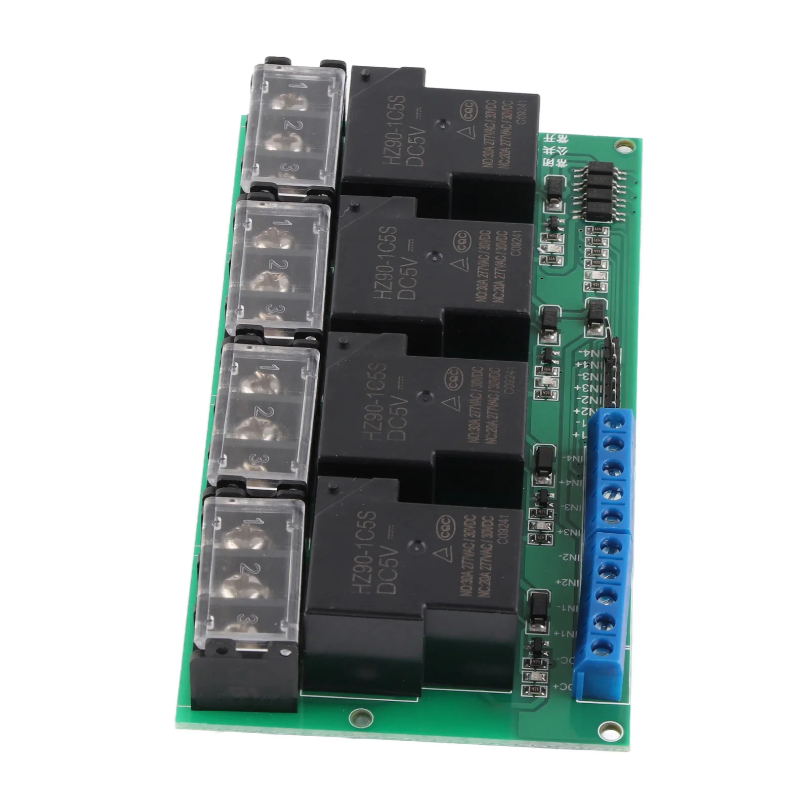 Four Way Relay Module High Power Four Way Relay Module Control Panel Optocoupler Isolation 30A YYG‑4 MCU Optocoupler Isolation