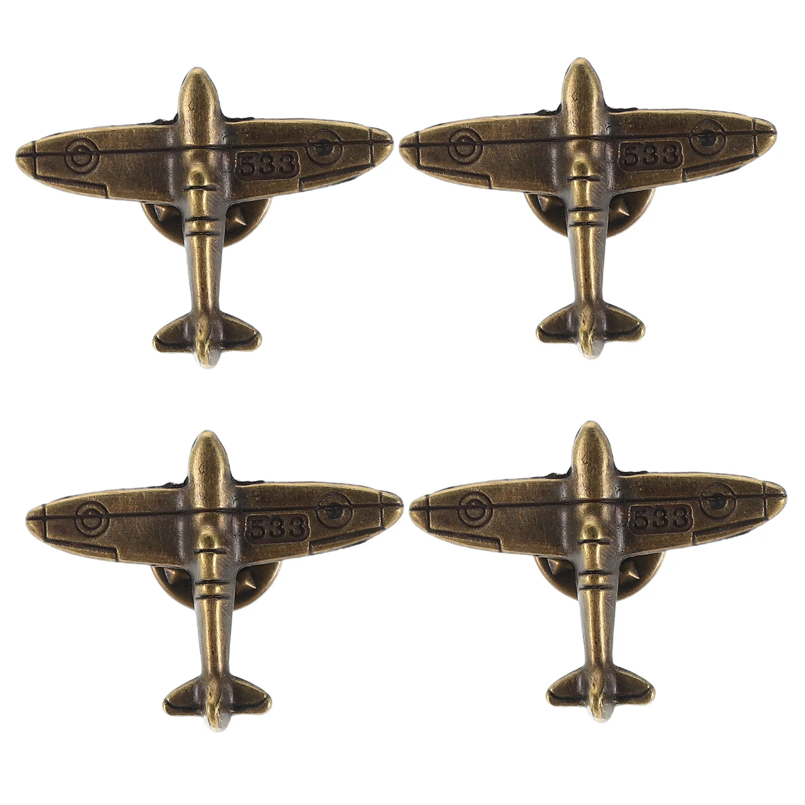 

4Pcs Airplane Brooch Pin Easy Match Different Outfits Metal Brooch Pin Men Suits Jackets Coats Aviation Accessories