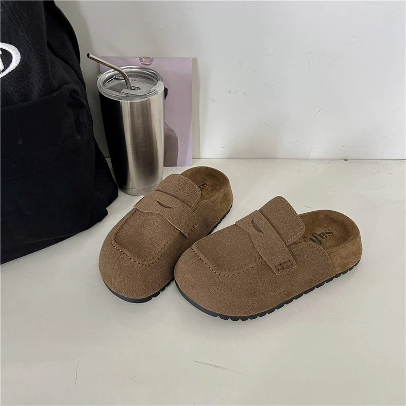 New Fashion Women's Mules Suede Slippers For Summer Heels Sandals For Fashion Men House Shoes ladies shoes