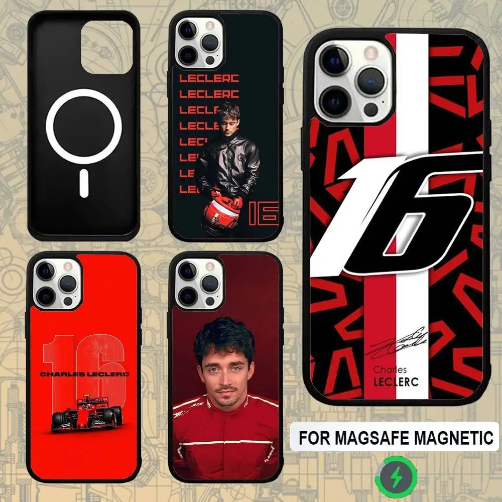 

C-Charles L-Leclerc 16 F1 Phone Case For IPhone 17,16,15,Pro,Max,Air,14,Plus,13,12,11 Magesafe Wireless Charge Cover