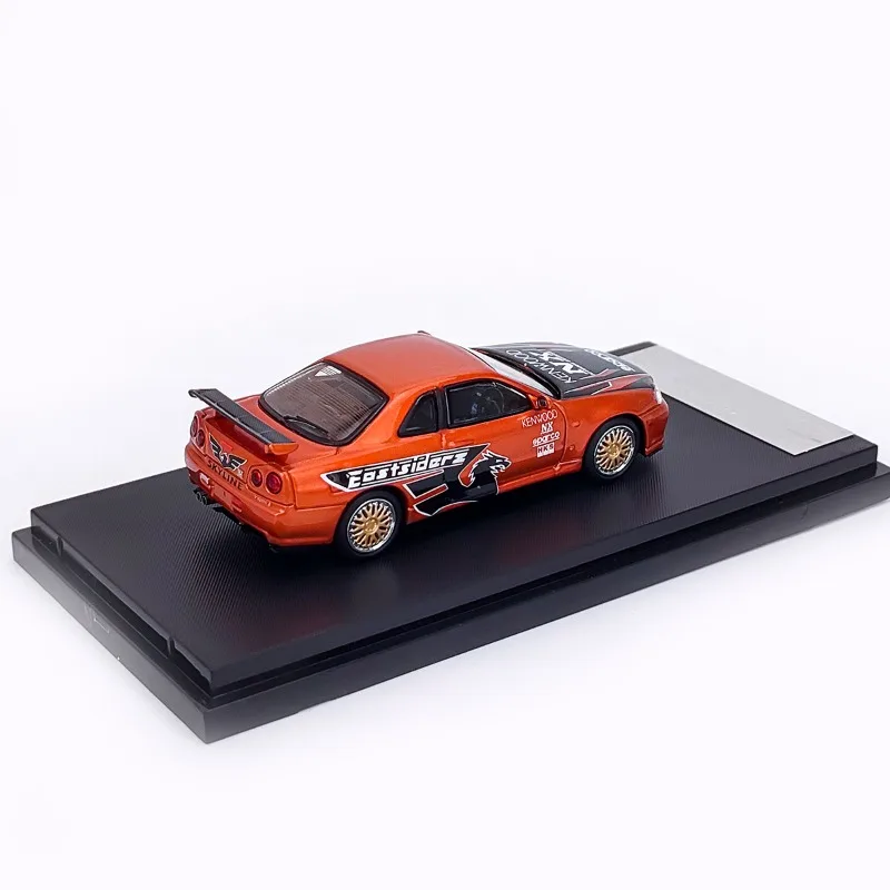 Sw diecast 1/64 escala skyline liga modelo carros skyline gtr bnr34 jogar veículos brinquedos para meninos presente caixa original