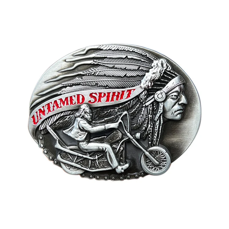 

Motorcycle rider belt buckle Western style