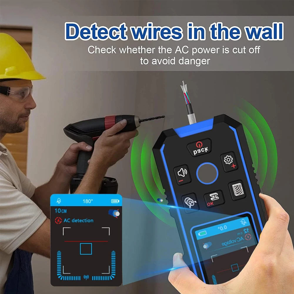 Noyafa scanner de parede profissional detector de metais localizador de pinos detectando metal madeira ac fios ao vivo cobre