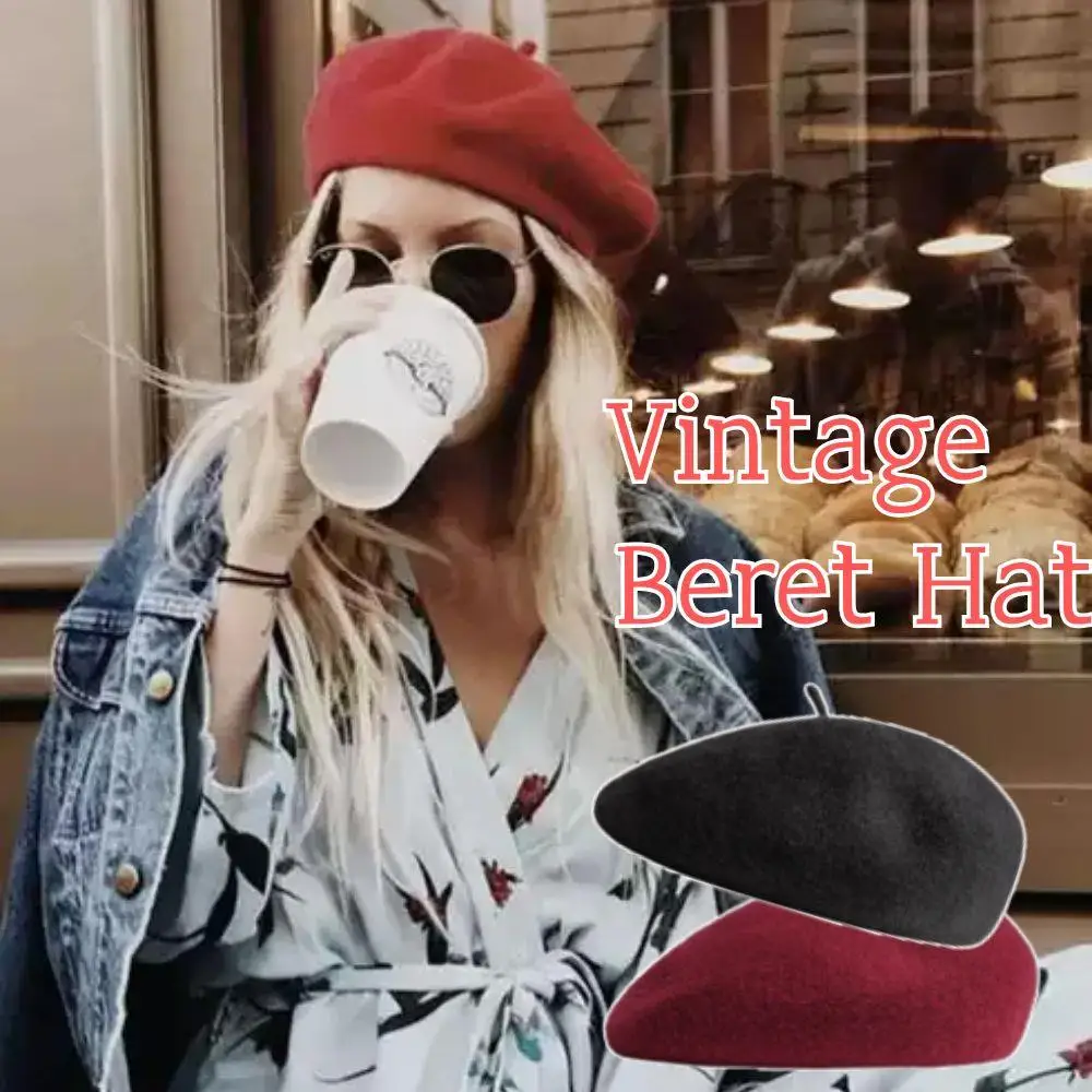 

Women's Wool Beret Versatile Vintage Octagonal Cap Solid Color Newsboy Caps Ladies Multicolored Flat Cap Winter Hats Beanie New