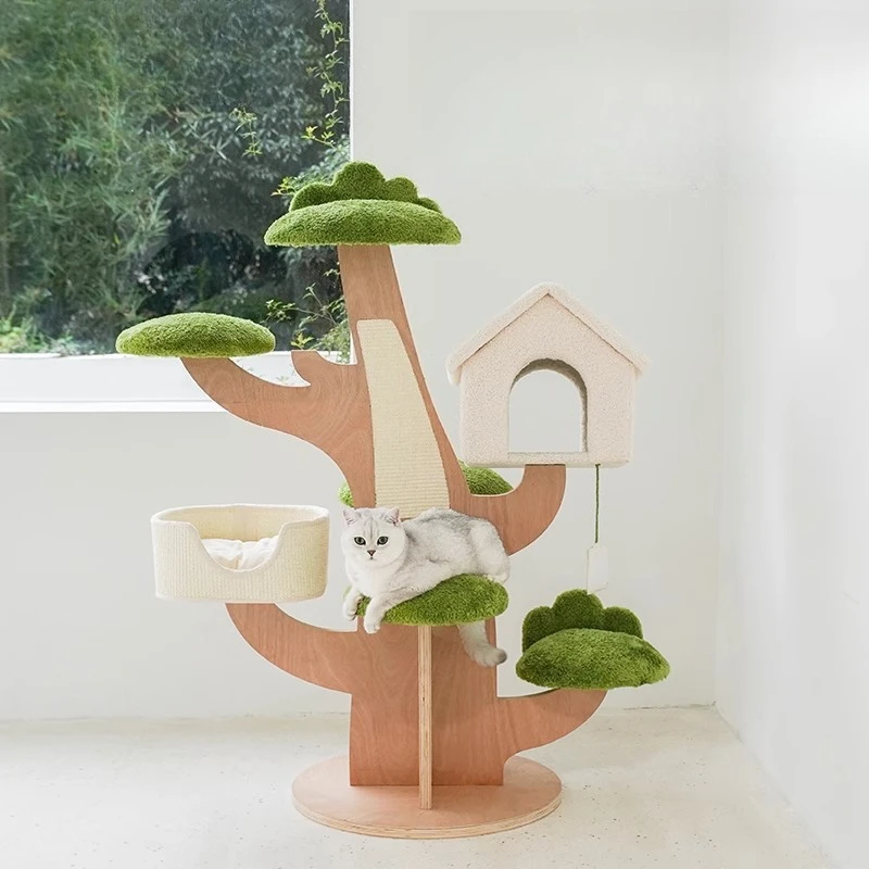 

Tree house cat climbing frame cat nest scratching board integrated large jumping platform cat nest