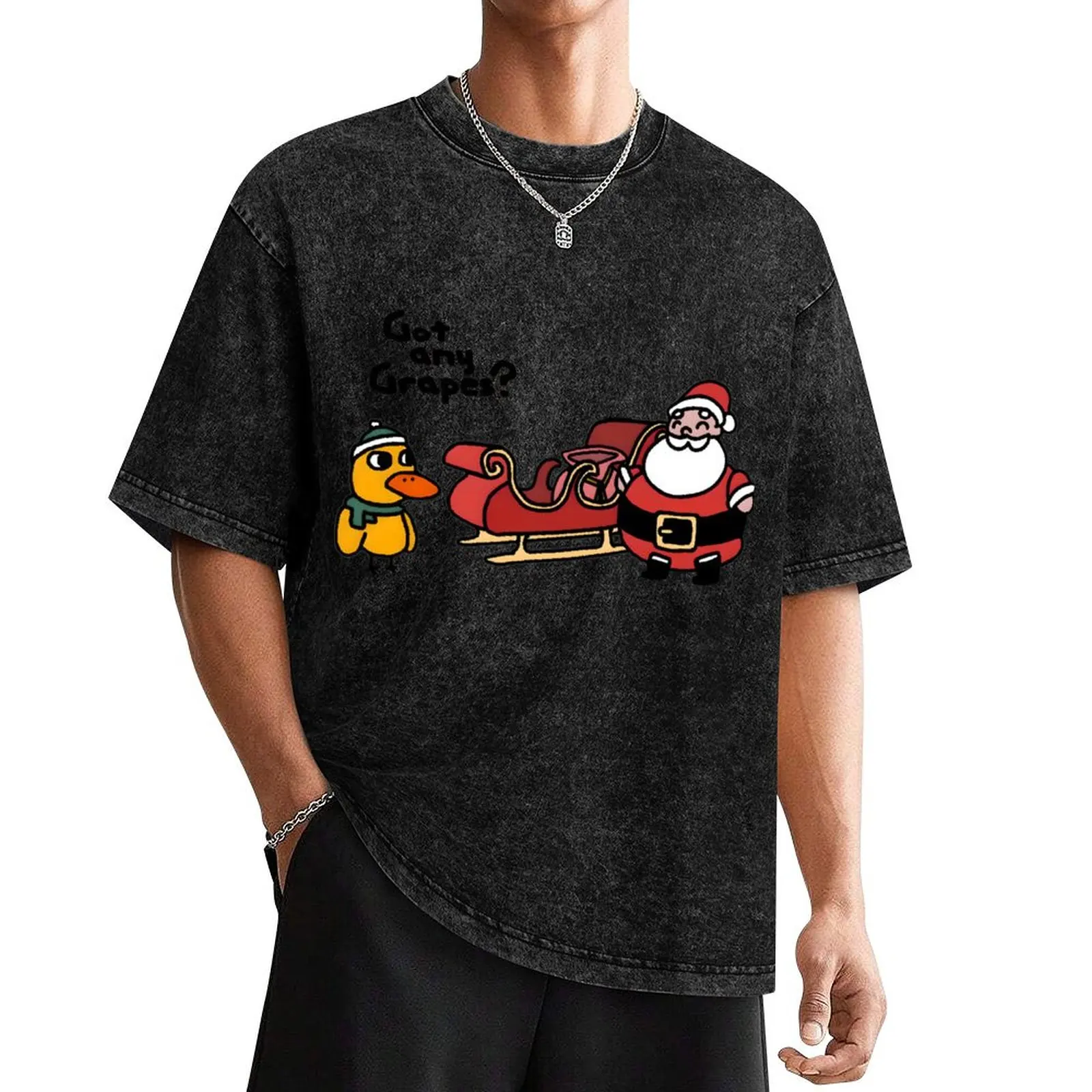 

Got any grapes The Christmas Duck Song & Santa T-Shirt customs blue archive clothes street wear clothes for men