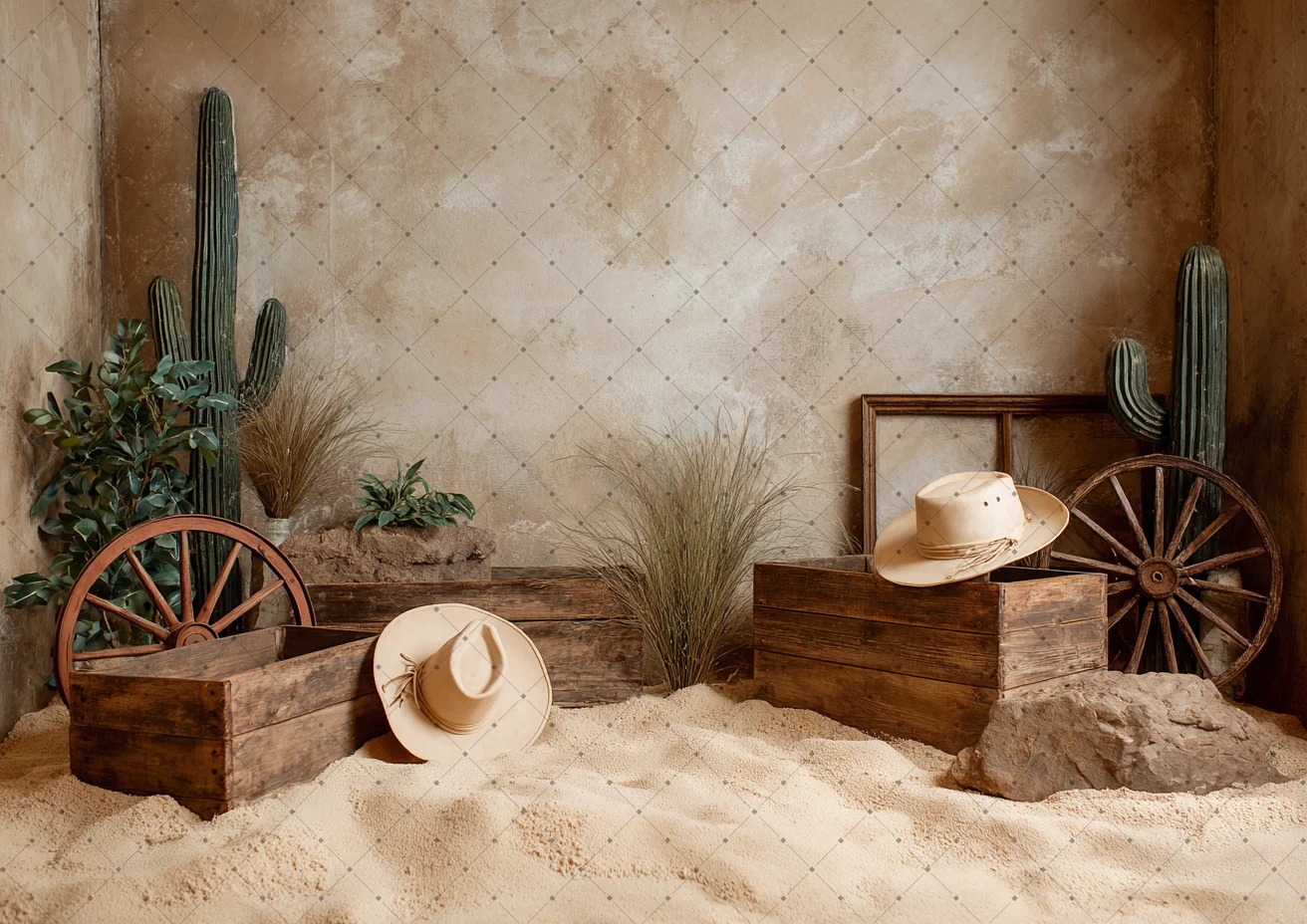 خلفية التصوير الفوتوغرافي المكسيك الصحراء الصبار قبعات رعاة البقر الغربية طفل حفلة عيد ميلاد صورة الديكور خلفية استوديو الصور #3