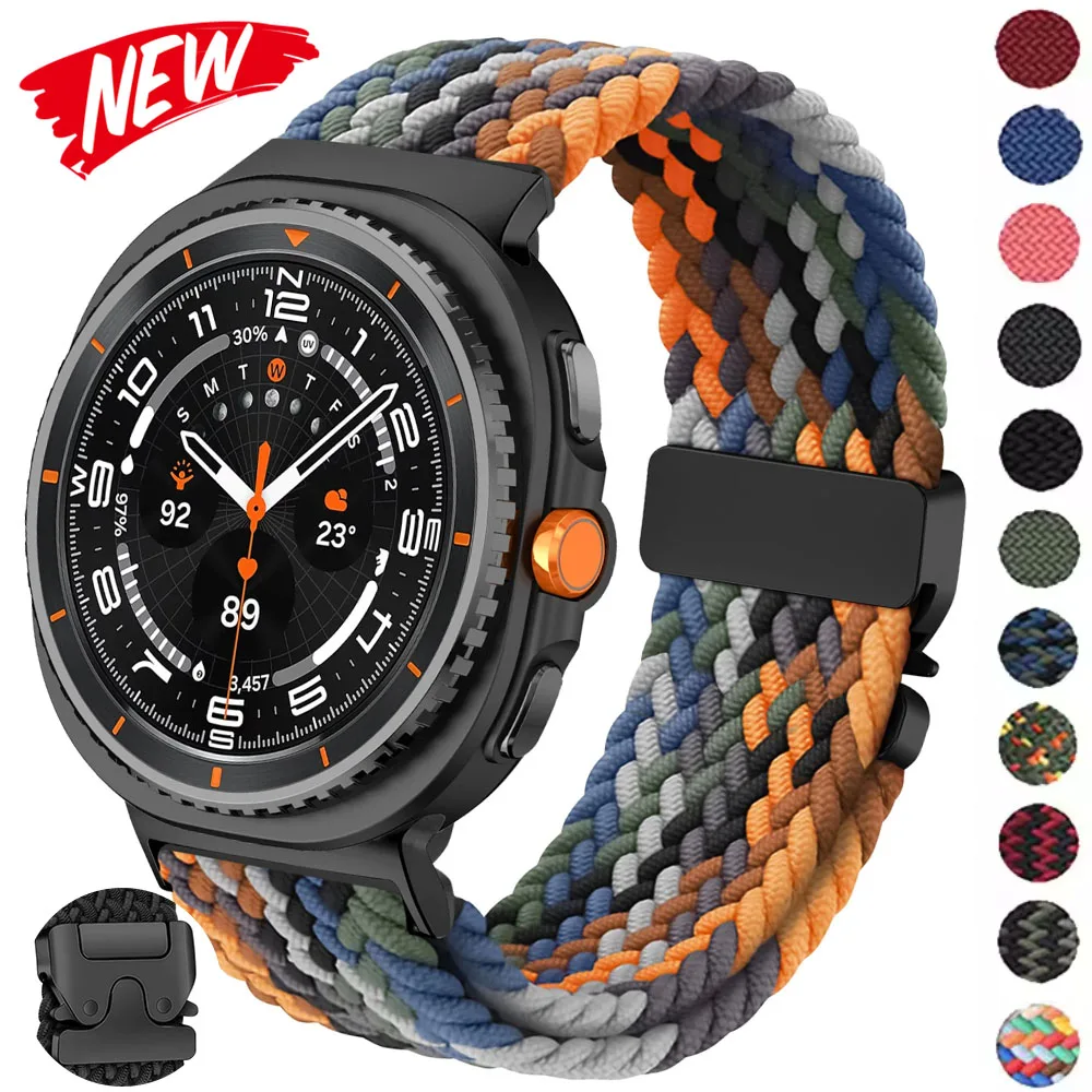 

Плетеный ремешок с парашютом для Galaxy Watch 8, 40 мм, 44 мм, браслет Correa для Galaxy Watch 8, классические спортивные сменные ремешки для часов