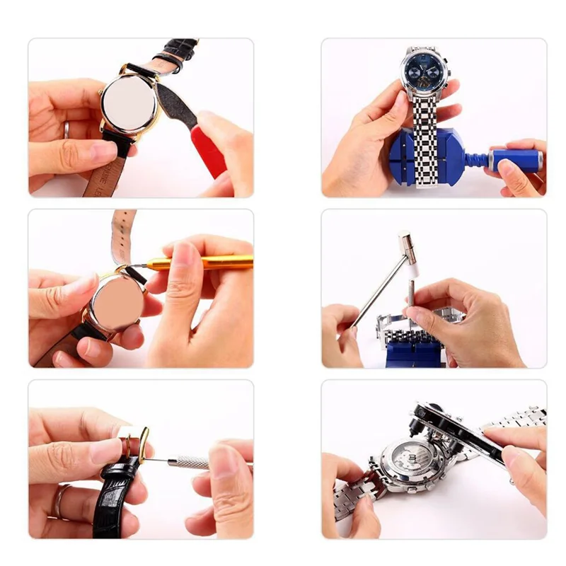 A04R-29Pcs Box Watch Repair Tool Kits Battery Changing Strap Resizing Watch-Maker Home Watch Strap Removal-Fitting Tools