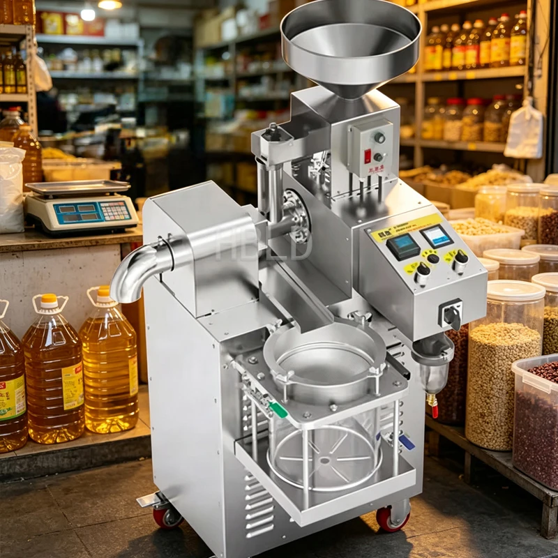 Commercial Full-Automatic Vertical Oil Press for Sesame Peanut - Household Oil Extractor Machine