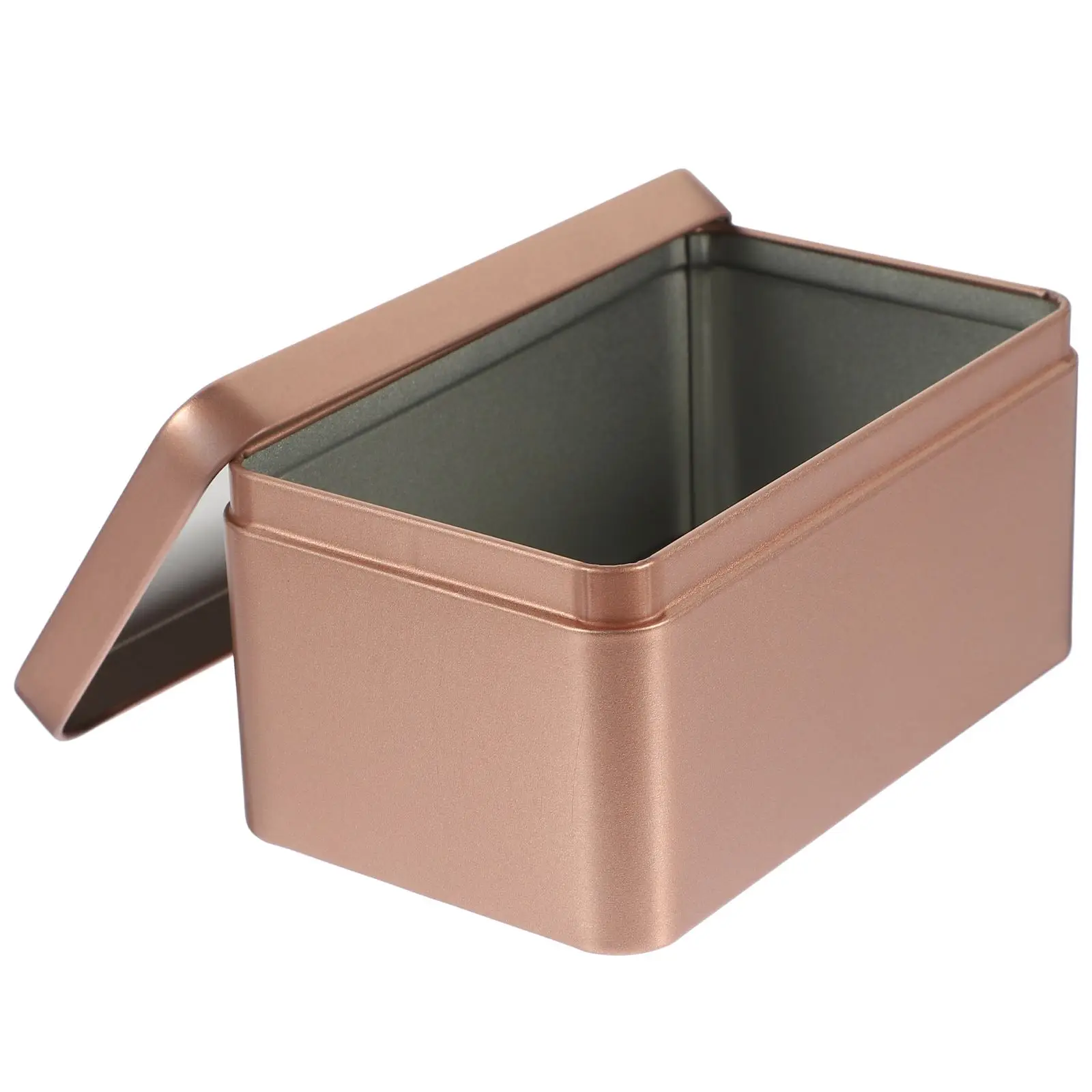 

Tinplate Tea Leaf Storage Box with Lid Rectangular Metal Tin Container for Coffee Candy Organizer Home Storage