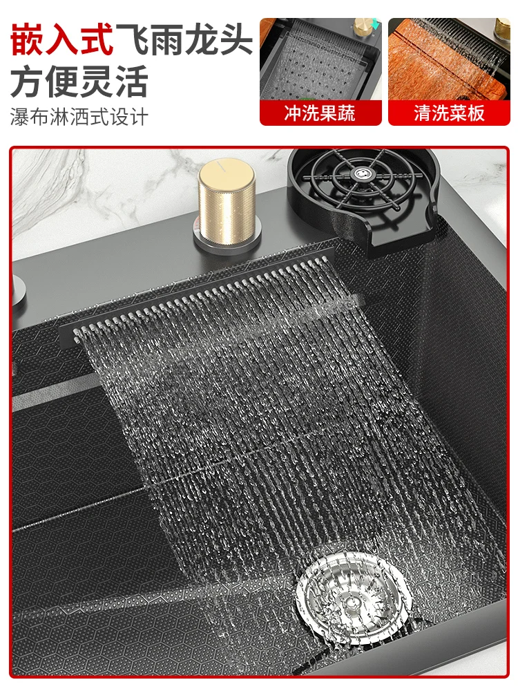 Stainless steel kitchen sink large single-slot nano sink hand-washing sink under the table basin