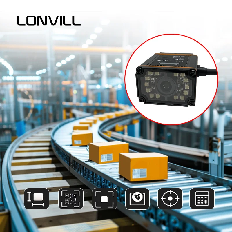 Customized POE Switch Industrial Barcode Reader Ethernet Fixed Mount Machine View With HD Camera