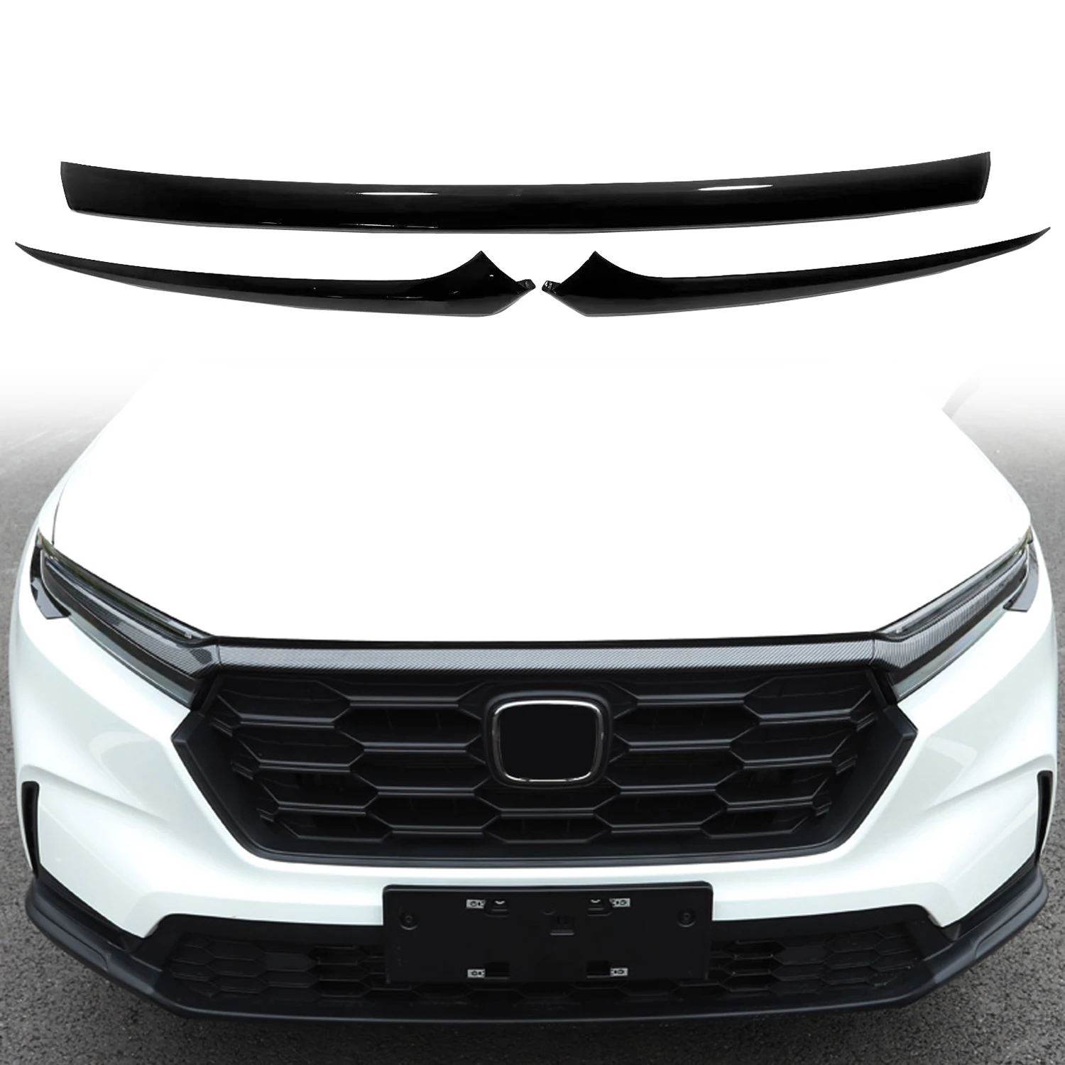 

Car Accessories For Honda CR-V CRV 2023 2024 ABS Front Bumper Grille Trim Grill Decoration Strip Cover Trim 3pcs