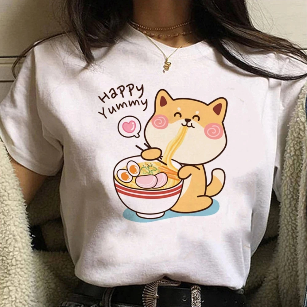 Shiba Inu t shirt donna giapponese top tee girl harajuku anime cartoon dog magliette donna estate o-collo manica corta abbigliamento