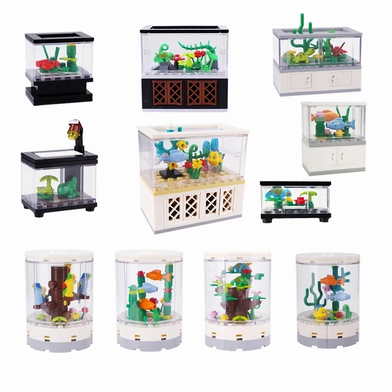 

Compatible With LEGO MOC City Fish Tank Building Blocks Toys DIY Bricks Insect Animal Ornamental Kit Spider Scorpion With Led