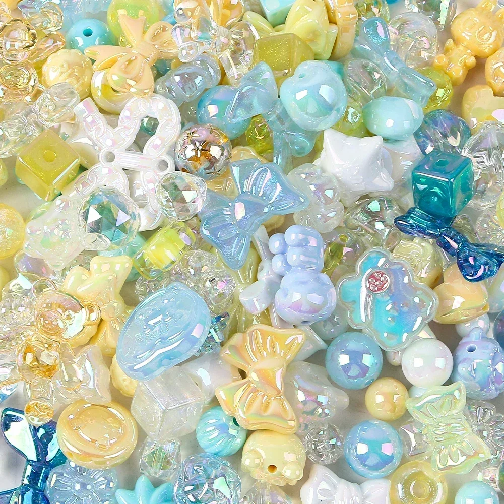 20g Random Mix UV Plated Acrylic Bead Flower Heart Round Beads for  Phone Chain  HandmadeBracelet Jewelry Making DIY Accessories