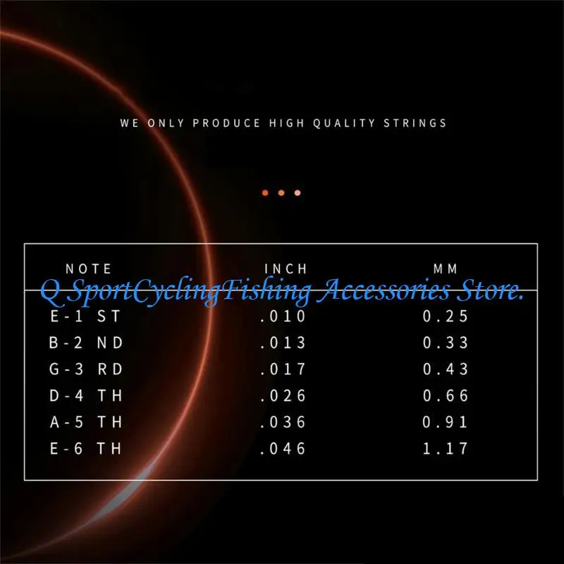 

31KC 6Pcs Guitar Highly Carbon Steel String .010-.046 6-string Electric Guitar Strings for Beginners Performers