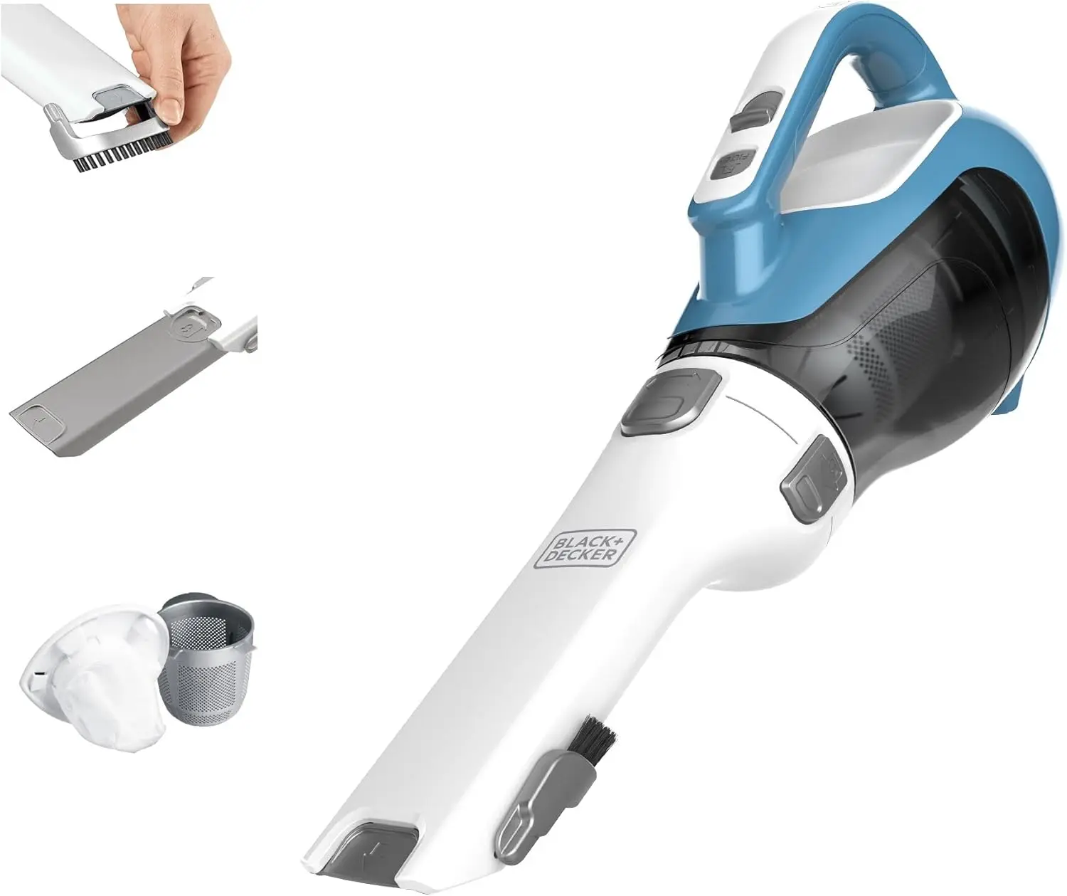 

Cordless Handheld Vacuum with Rotating Nozzle, Crevice Tool, and Charging Station for Home and Car Use