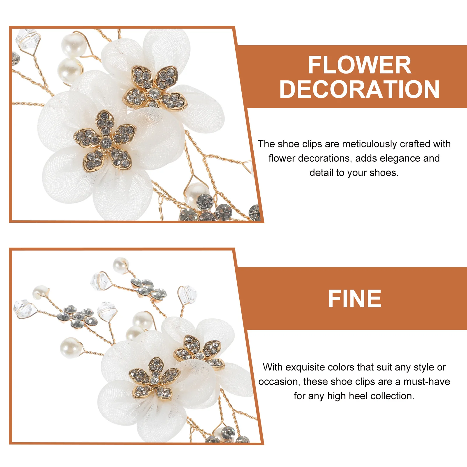

2pcs Pearl Decorated Bridal Wedding Embellishments Reusable Accessories For Heels Decorations Clips Bridal Clips Flower Shoe