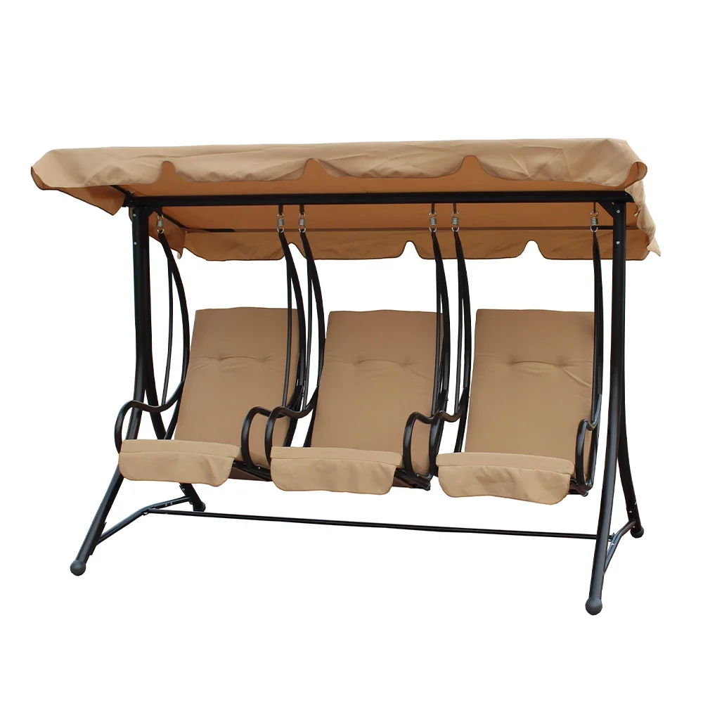 2026 Customized Patio Polyester Fabric Porch Swings with PVC Cushion